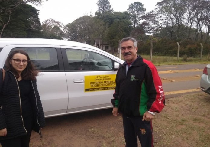 Intercambista Tânia e Prof. Otacílio